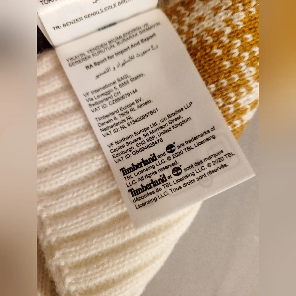 Timberland Scarf One Size Wheat Plaid NWT Tan Ivory Cream Winter Warm Soft